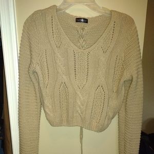 Crop tan/ brown sweater sz medium